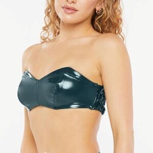 EUC Savage x Fenty Dark Teal Bustier Bra Top | Sexy Statement Crop Top